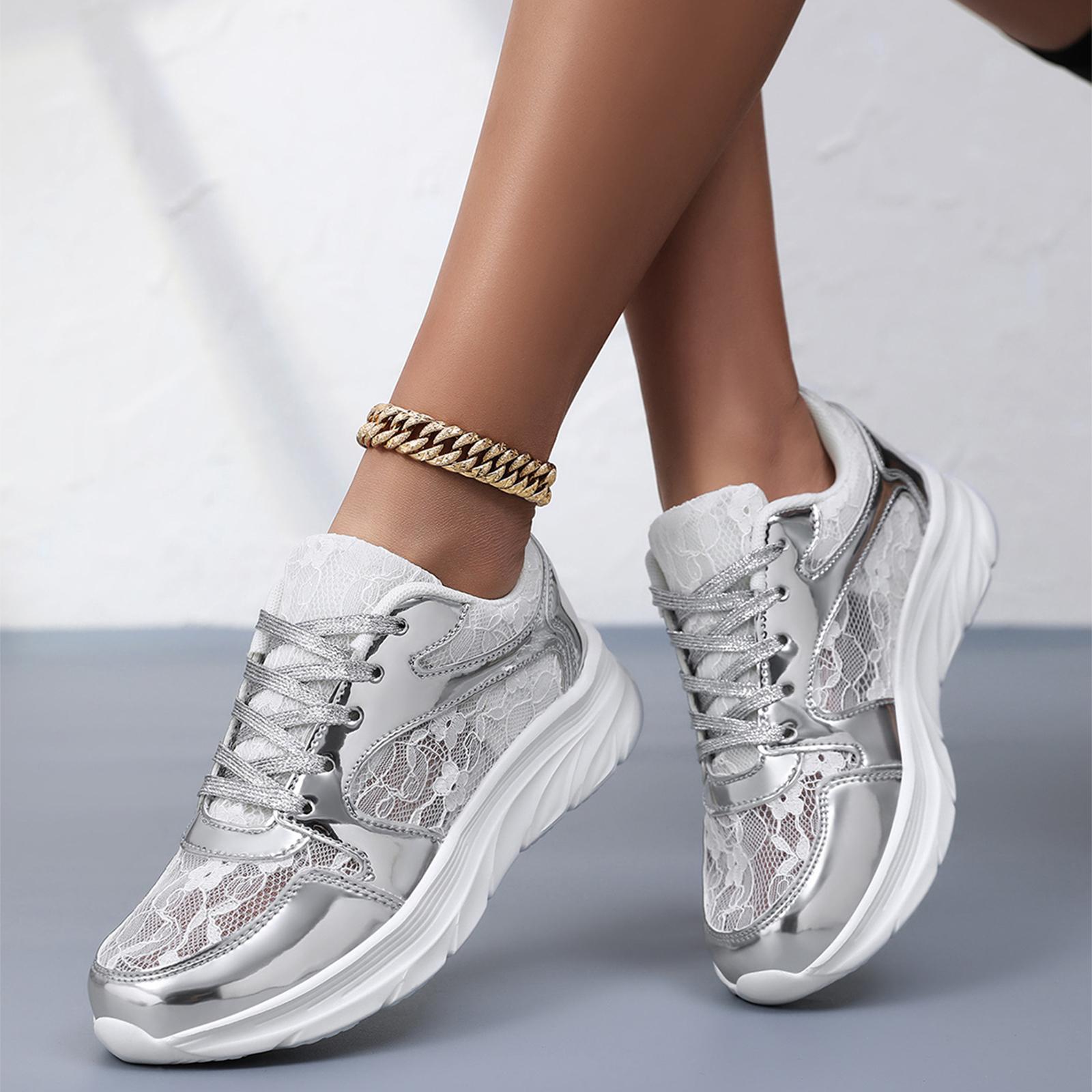 

Large mesh breathable trendy sports outdoor soft soled running casual shoes 43 срібний