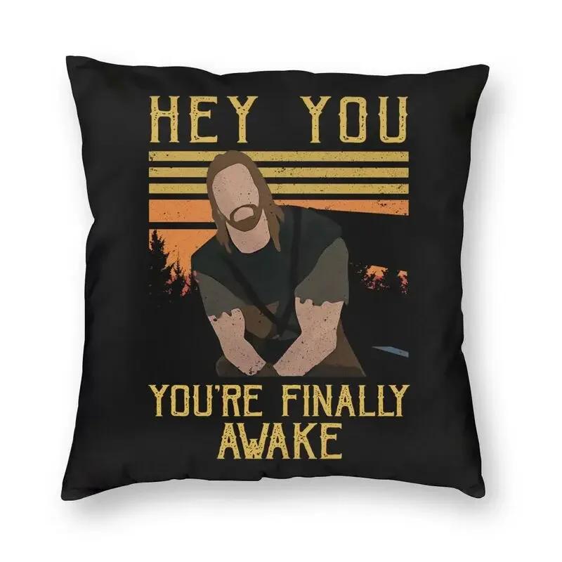 Monika Chen Unisex Funny Skyrim Gaming Quotes You You're Finally Awake Cushion Cover3d Print Throw Pillow Case For Sofa Pillowcase Decoration