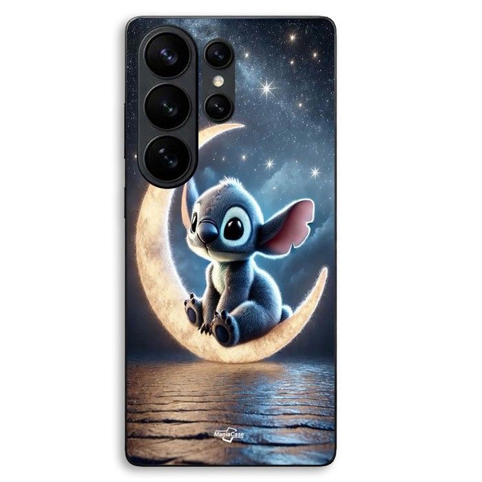Cover Per Samsung Galaxy S26 Ultra Stitch luna notte stellata Maniacase nero