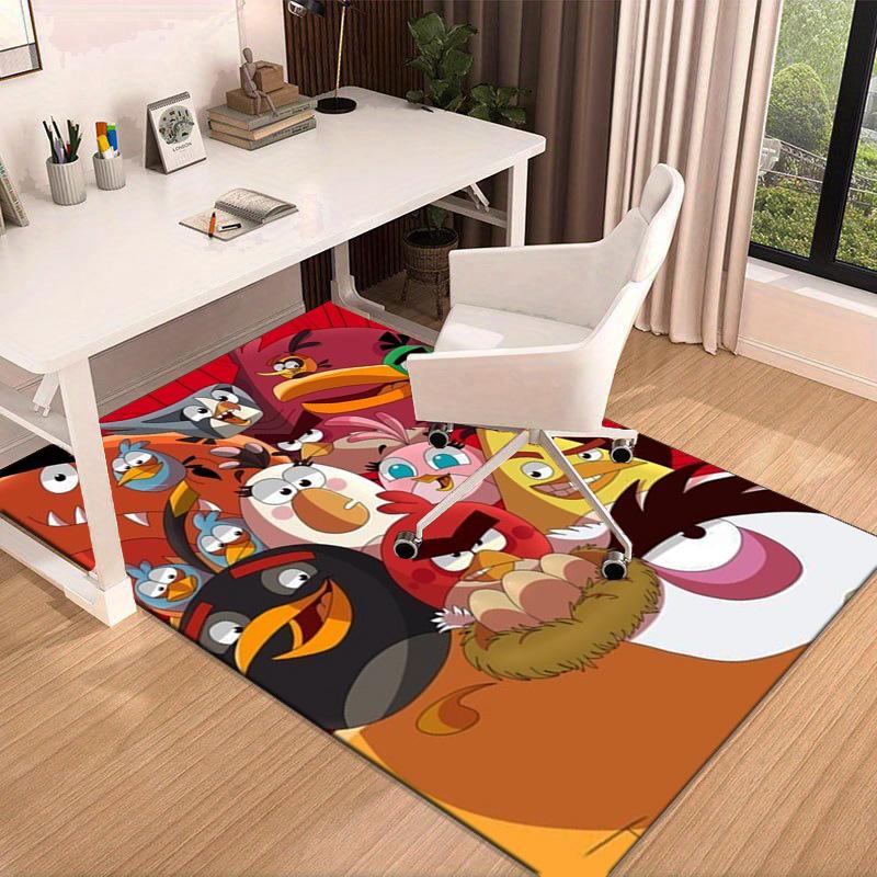 Red Birds Characters Collage Carpet, Chair Rug,Rug for Office Bedroom Living Rooms, Doormat Decor Fan Gift Christmas Gift