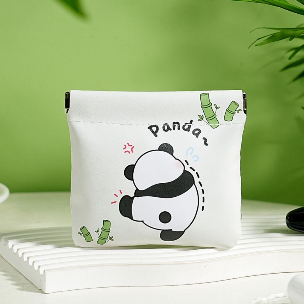 

Panda Lipstick Storage Bag Pu Leather Glasses Bag Small Item Bag Mini Cosmetic Bag Outdoor Style A