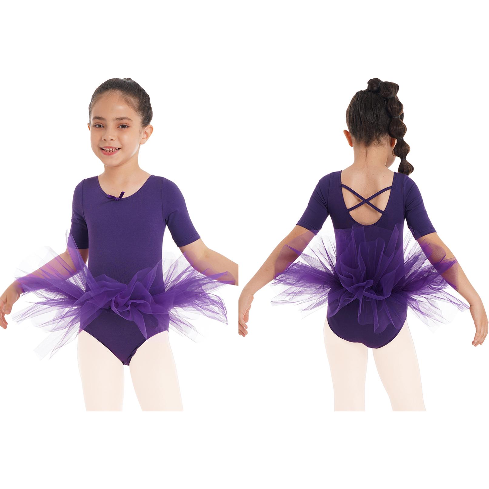 

Балетне плаття, дитяче напіврукав, бавовна, танцювальне балетне плаття-пачка, купальник для дівчинки, гімнастика, танцювальний одяг, костюми балерини для вечірки 12-14 Years