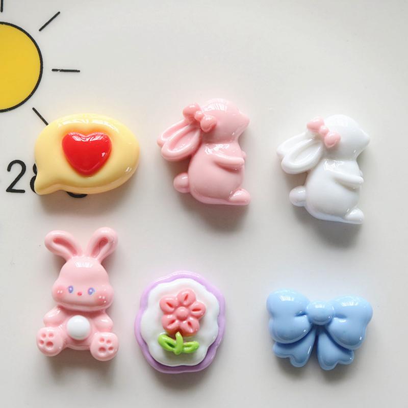 

10 Pcs Latest Small Cute Animation Butterfly Junction Rabbit Resin Scrapbook Diy Jewellery Hairpin Accessories Decorate Craft A80