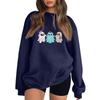 Women's Neck Long Sleeve Loose Fit Casual Sweatshirt Pullover Top with Halloween Print
