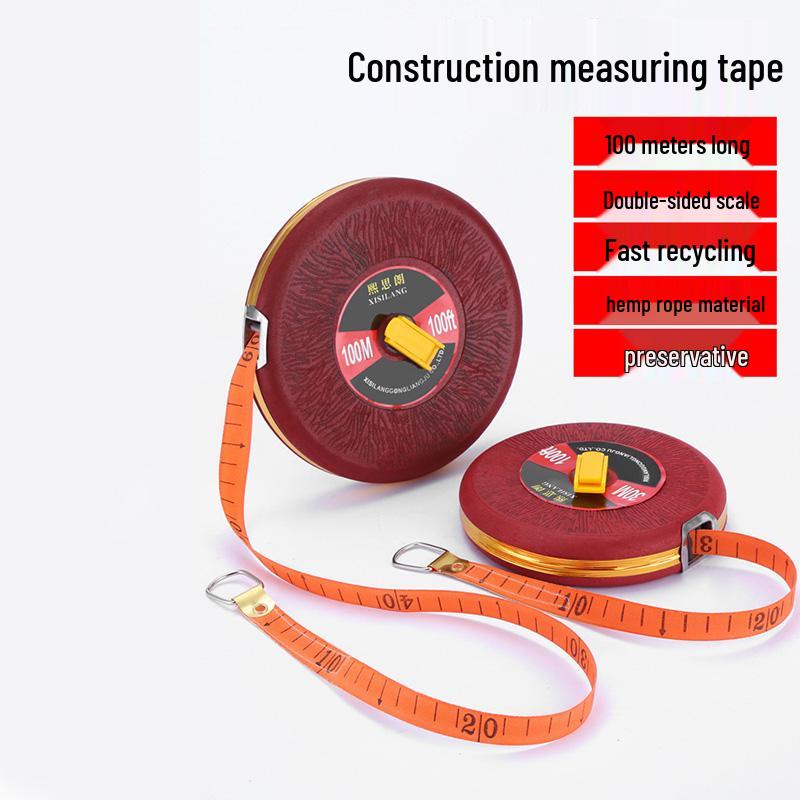 Leather and Fiber Tape Measure – Soft Pull Ruler for Land Surveying (10m To 100m)