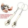 1pc Creative Tool Adjustable Wrench Spanner Key Chain, Metal Keychain For Men