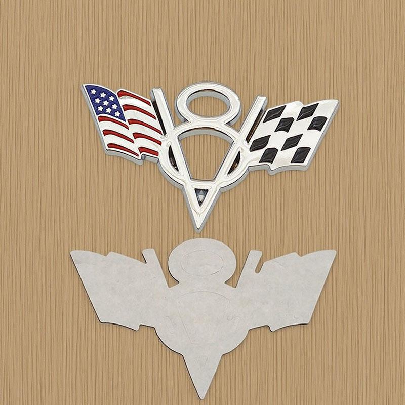 3d Metal American V8 United Kingdom Germany USA National flag logo car bumpers side badge rear trunk sticker ID plate sticker car accessories A