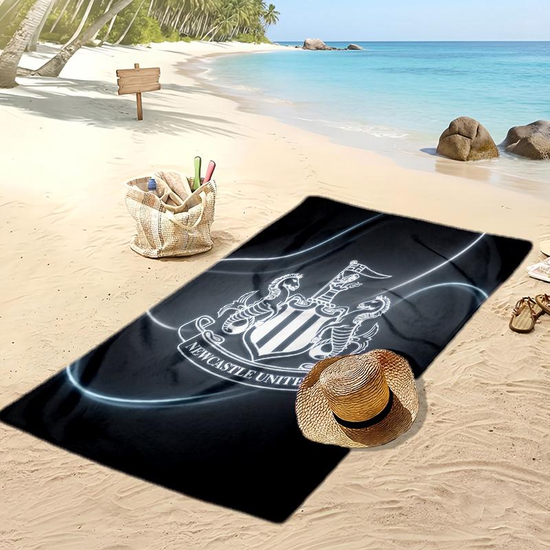 Asciugamano da Spiaggia con Stampa del Newcastle United Football, Asciugamano Grande Morbido ad Asciugatura Rapida per Spiaggia Campeggio Nuoto
