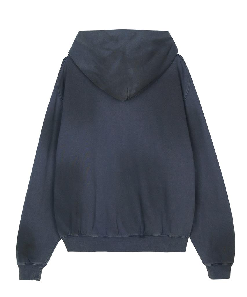 Fdr Gradation Washed Disk Logo Hood Zip-Up_Slate Gray