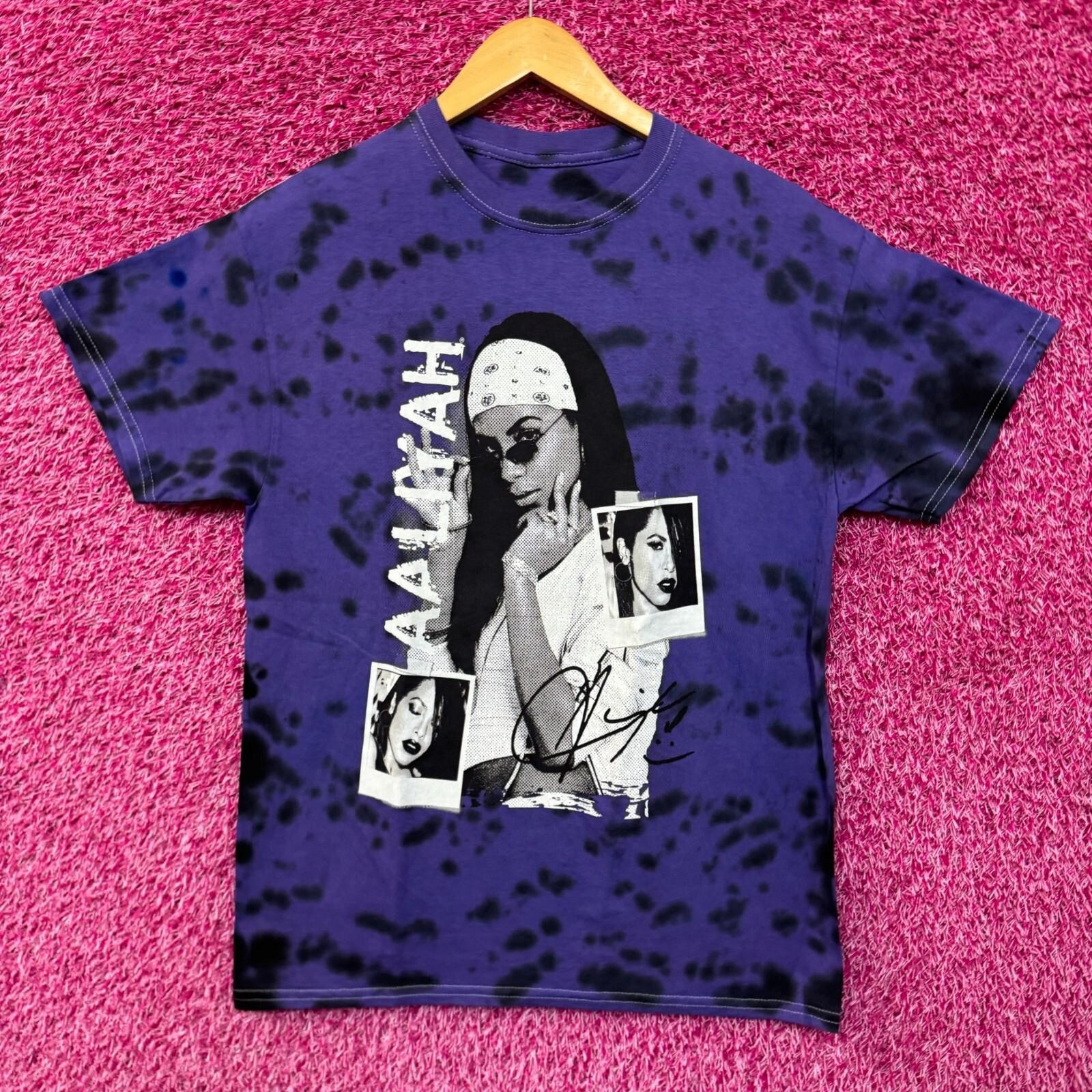 Aaliyah Signed Polaroid Collage Queen of Urban Pop Tie Dye M S