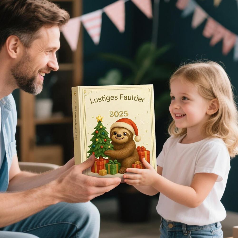 Sloth Xmas Advents Calendar For Kids Adorable Sloth 2D Ornament Collection For Holiday Party Favor