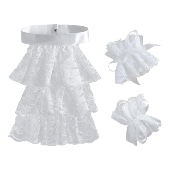 

Шейный платок с кружевной вышивкой, в стиле ретро, многослойный дизайн, дворцовый воротник, зимний, для улицы, для велоспорта, универсальный модный аксессуар