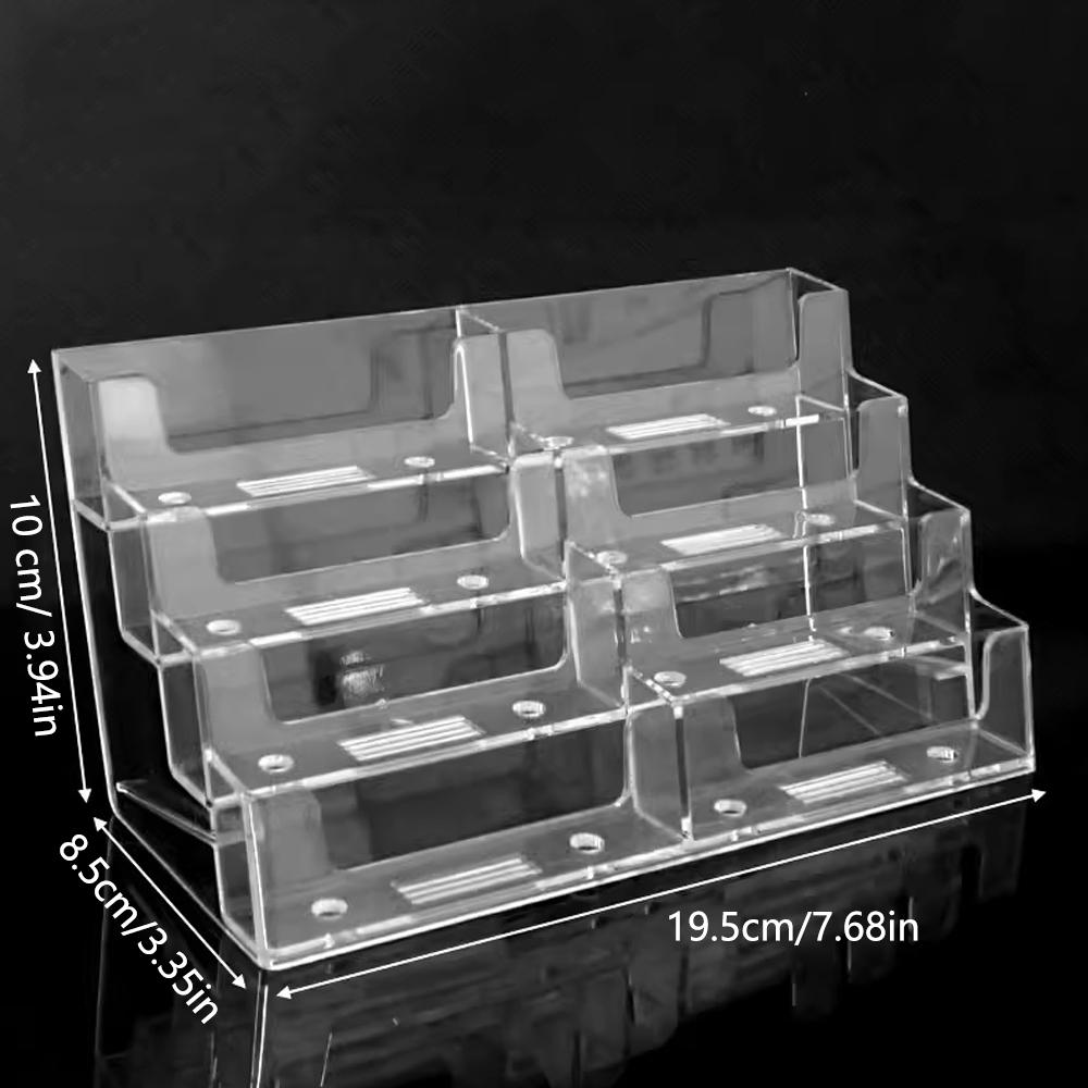 8 Slot Acrylic Business Card Holder for Desk Clear Stand Desktop Plastic Business Card Display for Exhibition, Home and Office