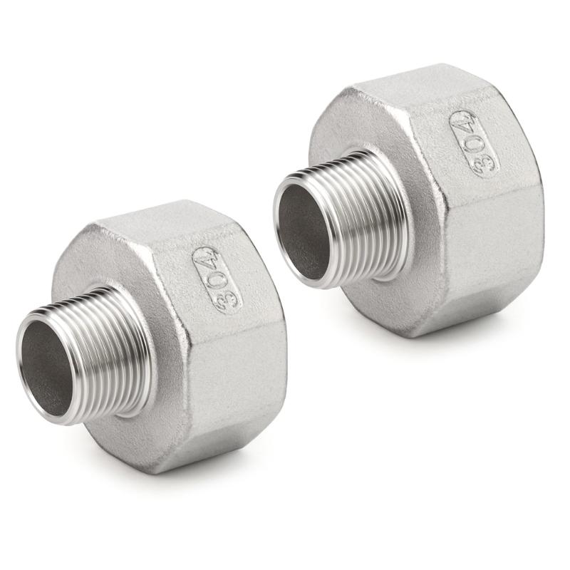  Industrial Grade Stainless Steel NPT Fitting 1.2 Inch to 3/4 Pipe Connection