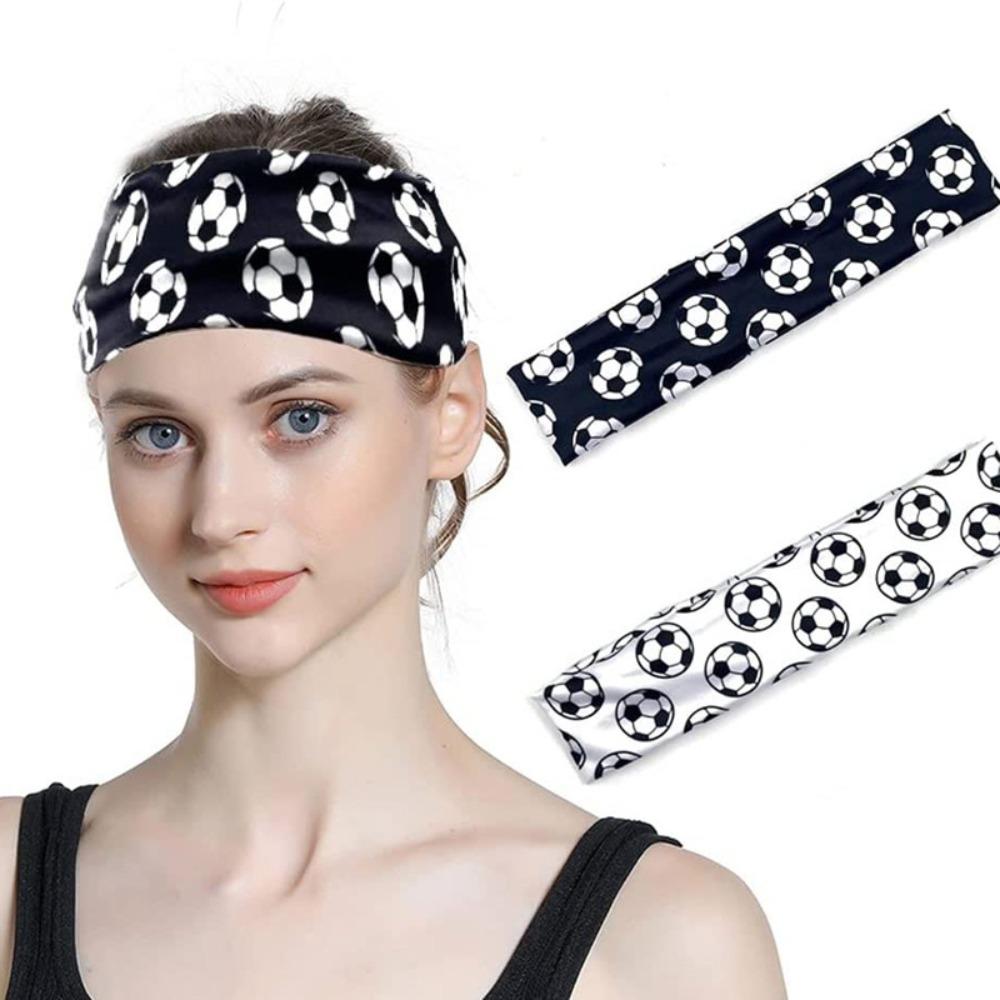 

European Cup Sweat Absorbing Headband Elastic Soccer Print Headband Yoga Hairband Competition