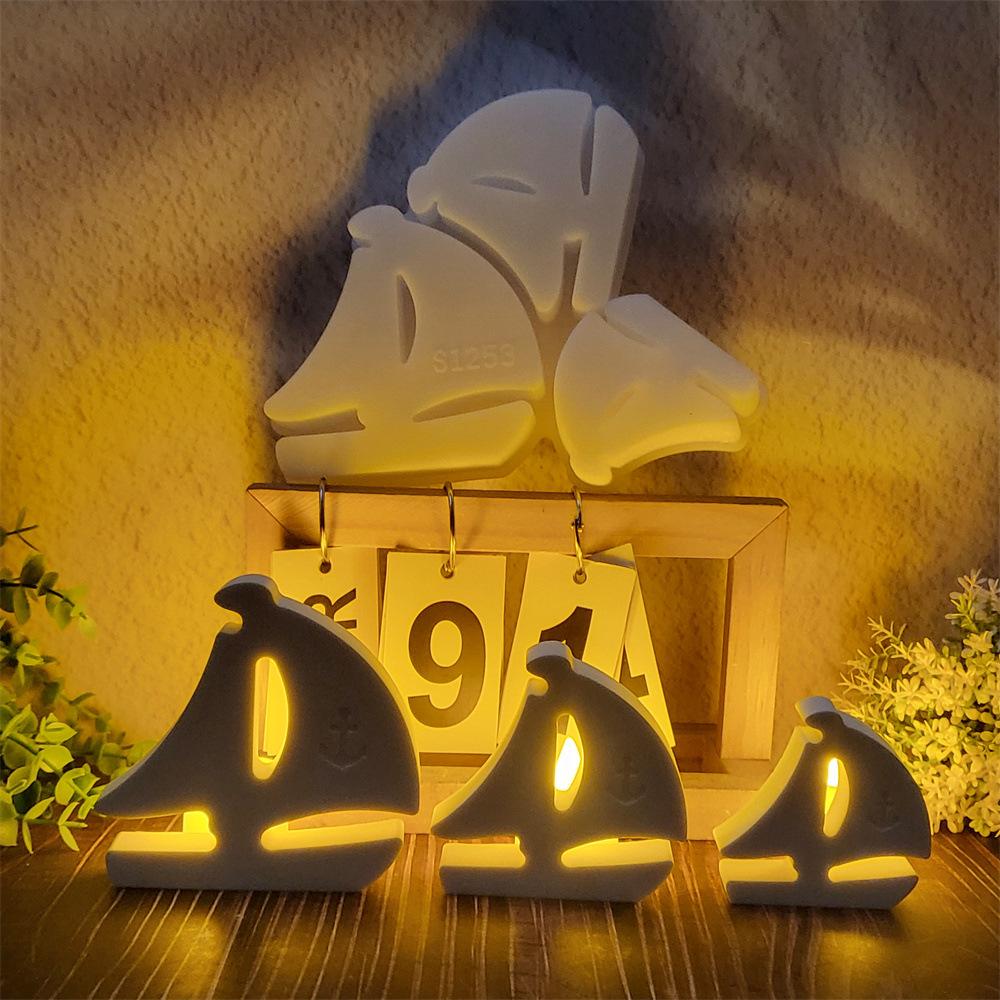 3D Sail Boat Silicone Candle Mold DIY Ship Shape Scented Candles Soap Molds Plaster Resin Crafts Making Tool Home Decor Art Gift