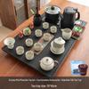 Ru Kiln Style Ceramic Tea Set with Stone Tray