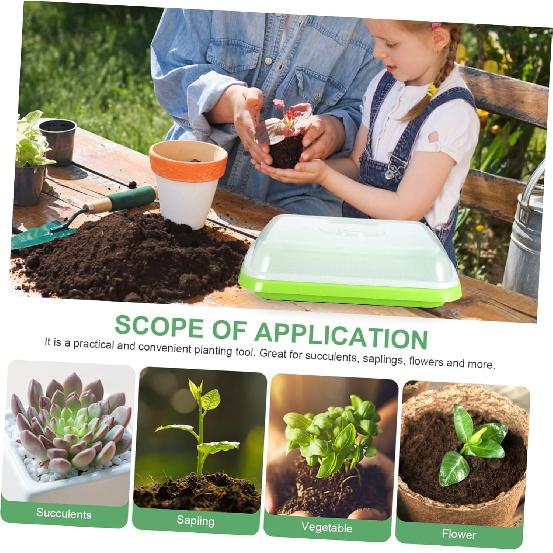 DOITOOL 1 Set Sprouter Tray with Lid Cultivation Germination Nursery Sprouting Tray Wheatgrass Soybean Grower for Garden Home Office