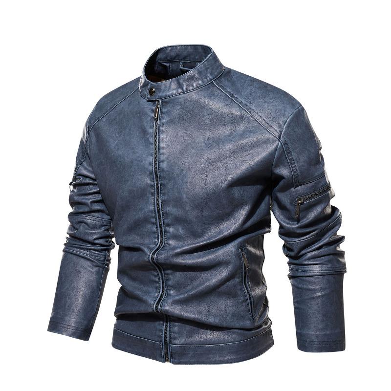 New Standard Retro Washed Leather Jacket, Men s European and American Strg Leather Jacket S