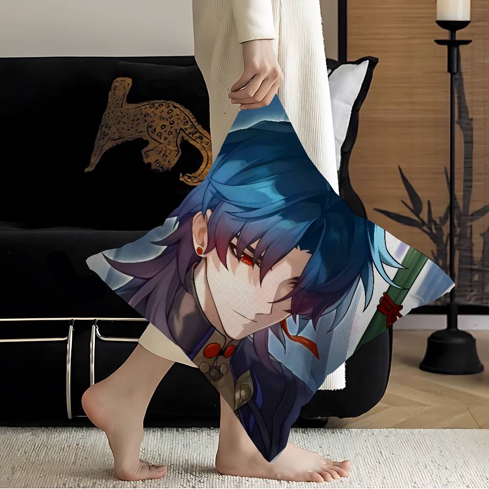 Honkai Star Rail Character Blade Cushion Cover Polyester Sofa Cushions Decorative Throw Pillows Home Decoration Pillowcover