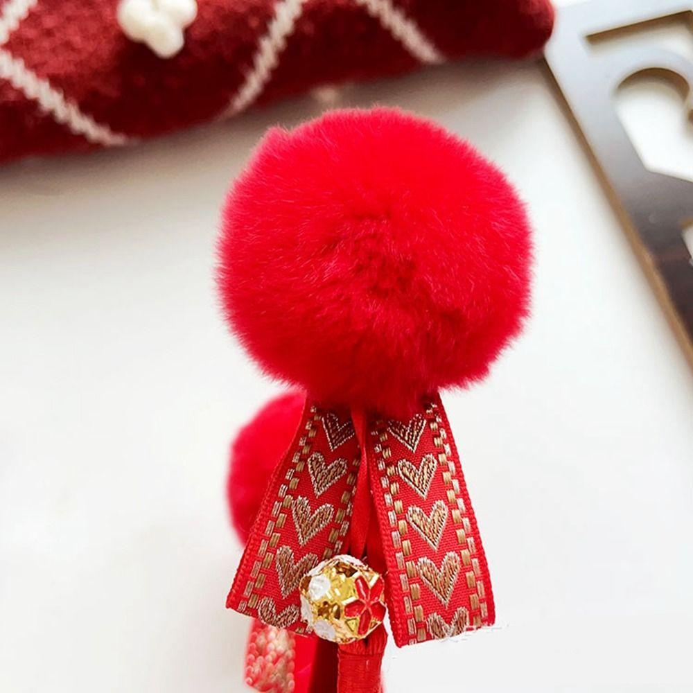 Flower New Year Hair Band Red Hairband Chinese Style Headdress Cute Red Bow Headband  Men
