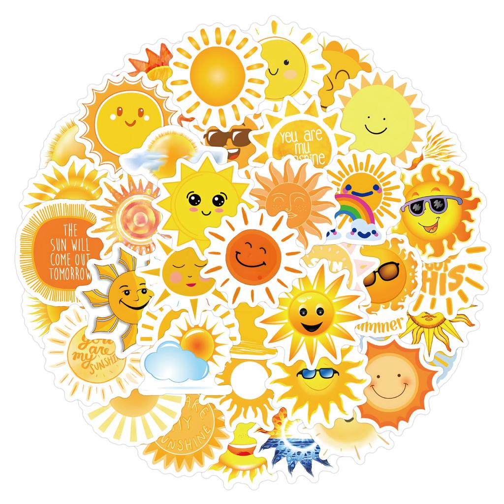60 New Sunshine Sunshine Graffiti Stickers Computer Notebook Water Cup Decorative Waterproof Stickers