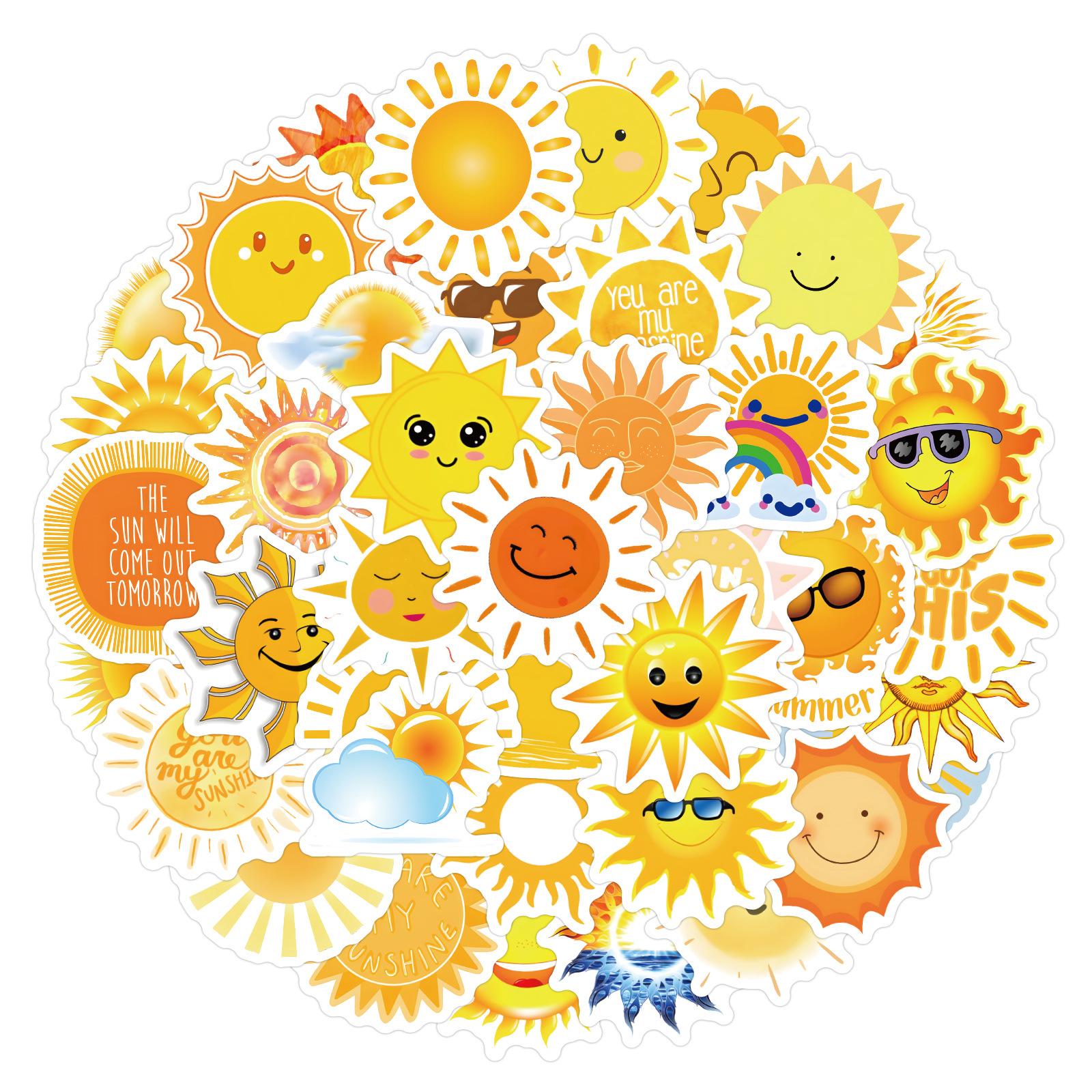 

60 New Sunshine Sunshine Graffiti Stickers Computer Notebook Water Cup Decorative Waterproof Stickers