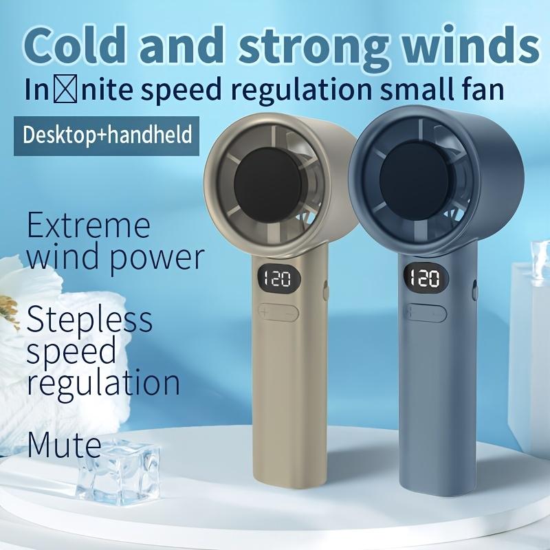1Pc Portable Hand Foldable Cooling Fan High Wind Speed Turbo Mini Bladeless Handheld Fan USB Rechargeable Personal Highspeed Fan