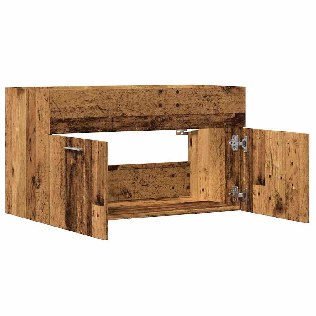 Bathroom Vanity Cabinet with Rustic Wood Look 31.5 X 15.2 X 18.1 In (L X W X H)