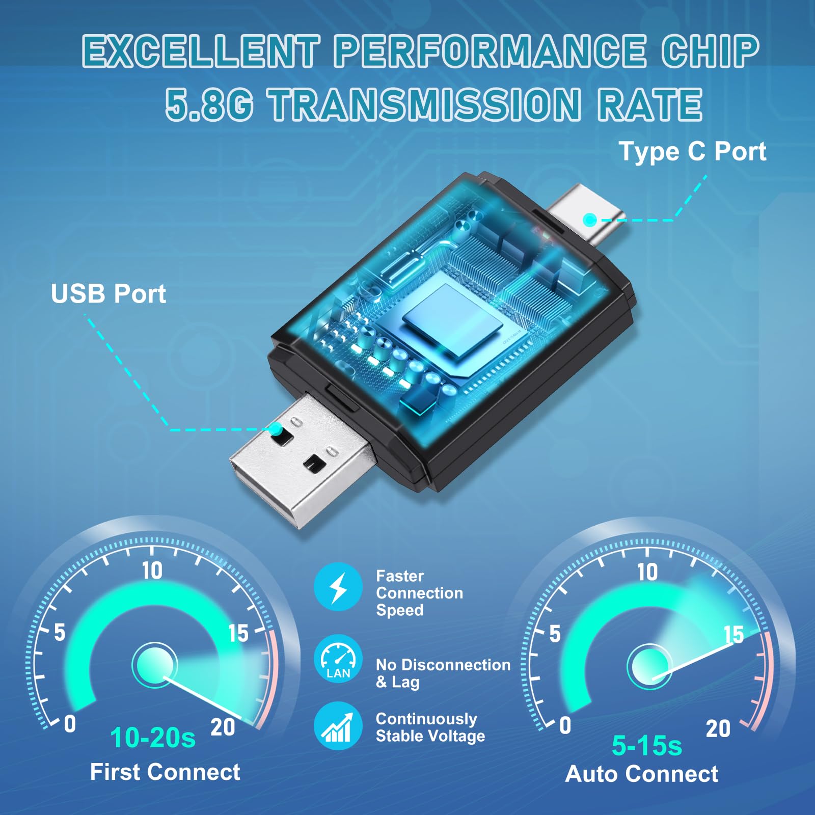 

2 в 1 Мини Carplay беспроводной адаптер бесшовная интеграция Android Auto для Apple USB Type-C Dongle в универсальном автомобиле чёрный