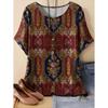 Paisley Pattern Women's 3D Print T-Shirt Ethnic Floral Short Sleeve Round Neck Casual Y2k Top Tees Summer Loose Female Clothing