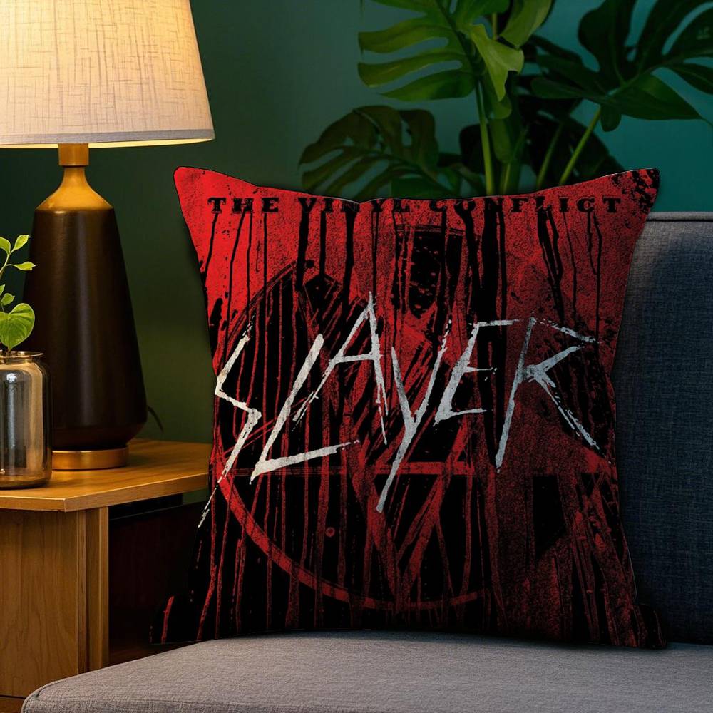 

SlayerS MMetal Rock Pillow Case Sofa Living Room Bedroom Doublesided Printing Square Cushion Nap Time Pillow Case 30x30cm