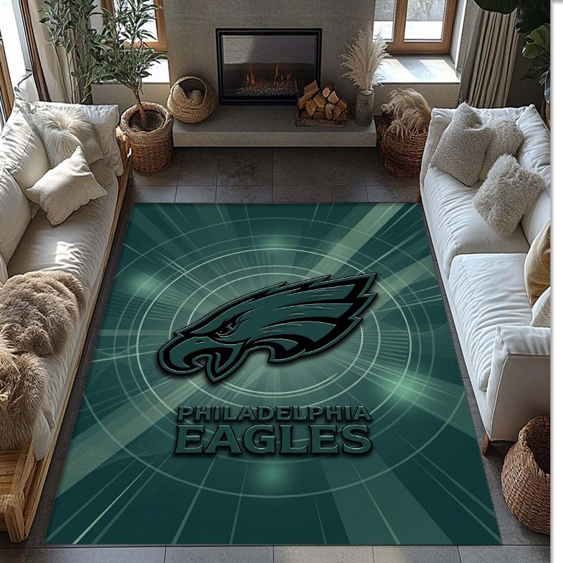 Philadelphia Eagles Tappeto in Velluto di Cristallo Morbido Anti?Tappetino Antiscivolo Comodo per Casa Soggiorno Camera da Letto Tappeto Decorativo