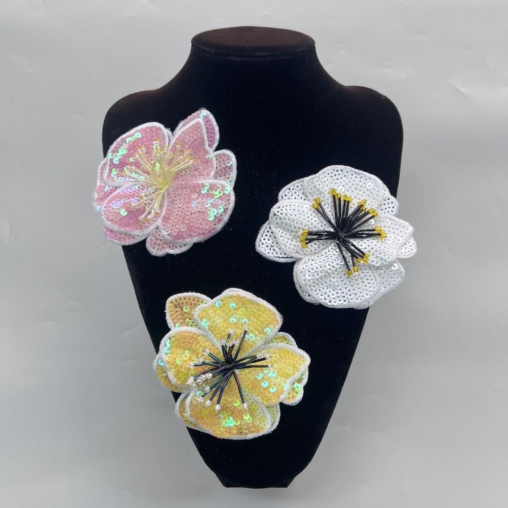 Colorful Sequins Sew On Patch Large Size Repair Hole Applique Flower Applique Auxiliary Material