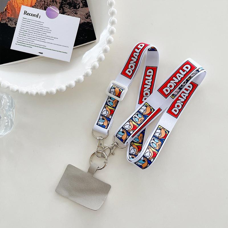 

Ремешок для телефона с рисунком Дональда Дака, устойчивый к потере, регулируемый, длинный, через плечо, шейный ремешок, подвеска для камеры для iPhone, Huawei, Xiaomi, Samsung