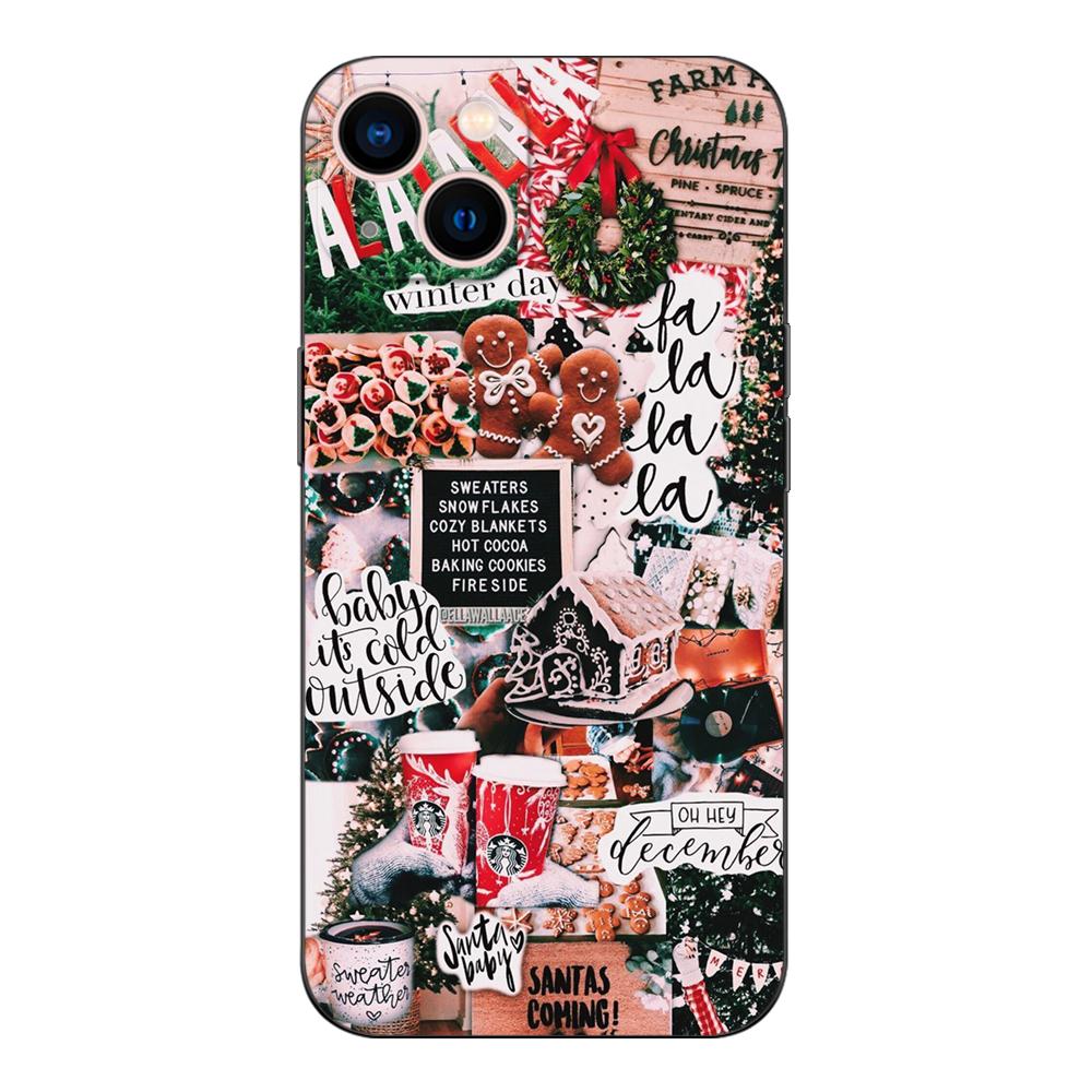 Black Tpu Case For Xiaomi Mi 12 Lite Pro S X 11lite NE 11i 11T Pro Redmi 10 10A 10C 4G 5G Winter Girl Christmas