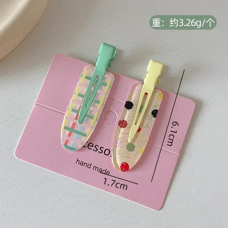 1/1pcs Candy Color Fruit Hair Bang Clip Summer Hairpin No Crease Acrylic Barrette Hair Side Clamp For Girl Hair Accessories