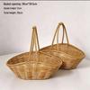 Pastoral Style Round Rattan Imitation Flower Basket - Decorative Handheld Barrel for Flower Arrangements and Gifts