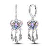925 Sterling Silver Love Feather Moon Star Heart Earrings Fit Original Charms Hoop for Women Girls Stud Earring Jewelry Gifts