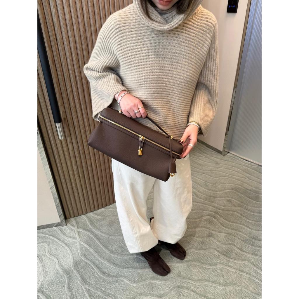 New LP33 clutch bag, dinner cosmetic bag, portable leather women's bag, grained first layer cowhide shoulder messenger bag