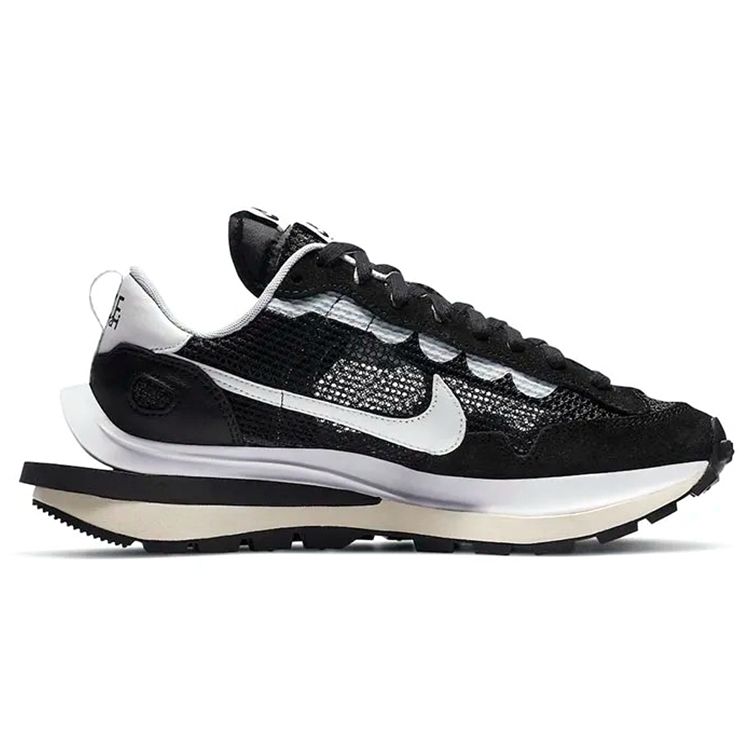 Sacai x Nike VaporWaffle Negro Blanco Zapatillas Unisex Summit-White Pure-Platinum CV1363-001