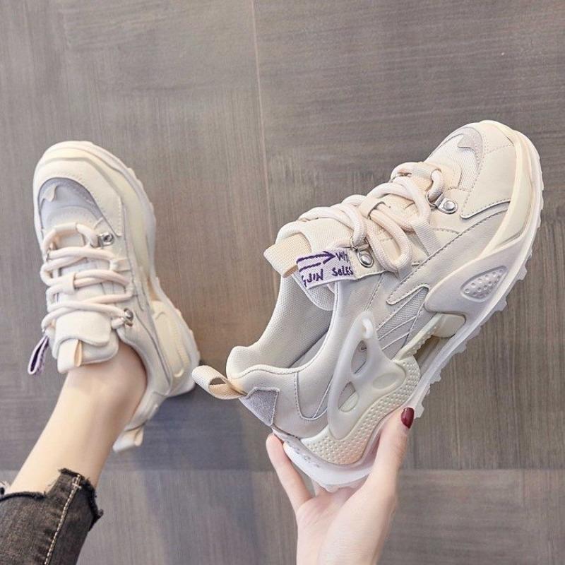 New Daddy Casual Shoes Fashion Thick Soled Sneakers Women Autumn Versatile Lace Up Platform Sports Shoes Female Zapatos De Mujer