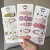 5pcs Clips Set for Kids Girl Hair Accessories Sweet Printe Hairbangs Hairclip Girls Barrette Ins Style Daisy Hairpin
