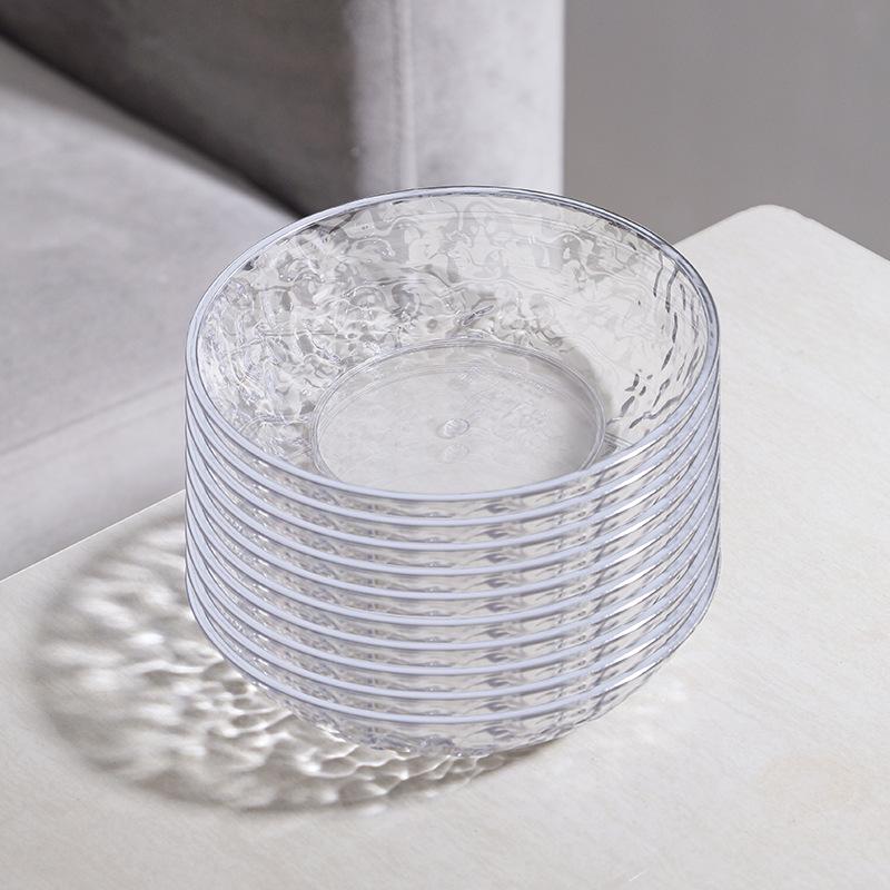 Transparent Chinese Tea Cake Plate Exquisite Dim Sum Cake Plate Household Fruit Plate Living Room Desktop Retro Wedding Dried Fruit Plate