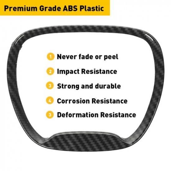 Carbon Steering Wheel Fiber Cover Trim ABS For 2015- Dodge Challenger 2016