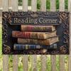 Wood Reading Corner Wall Decoration Sign for Creating Reading Atmospheres in Homes Libraries with Simple Installation
