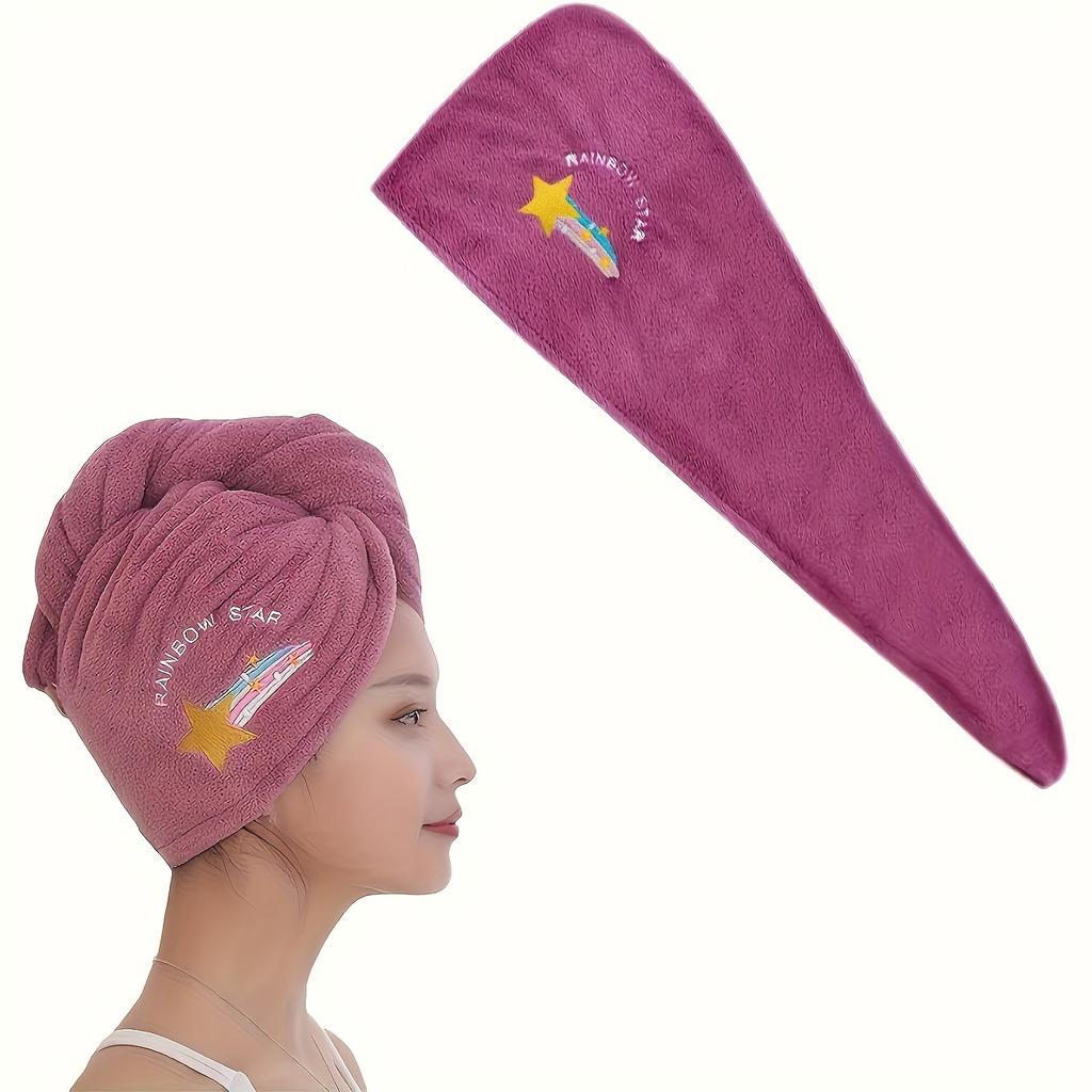 Quick-Dry Hair Hat Super Absorbent Soft Towels Coral Fleece Shower Cap Bathroom Women Head Towels Girls Cute Dry Hair Bonnets