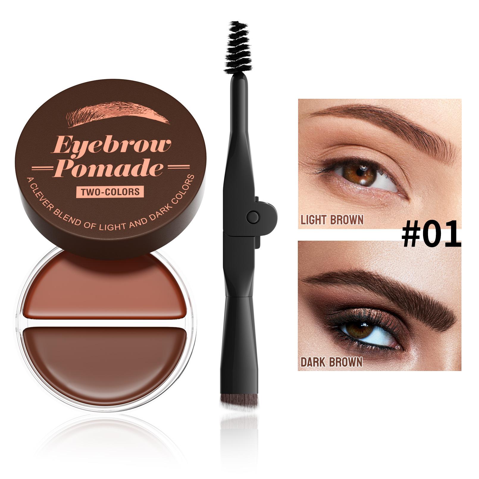 Two-Color Eyebrow Paste 2In1 Natural Makeup Color Eyebrow Styling Cream Wild Eyebrow Brow Pomade 5g+5g