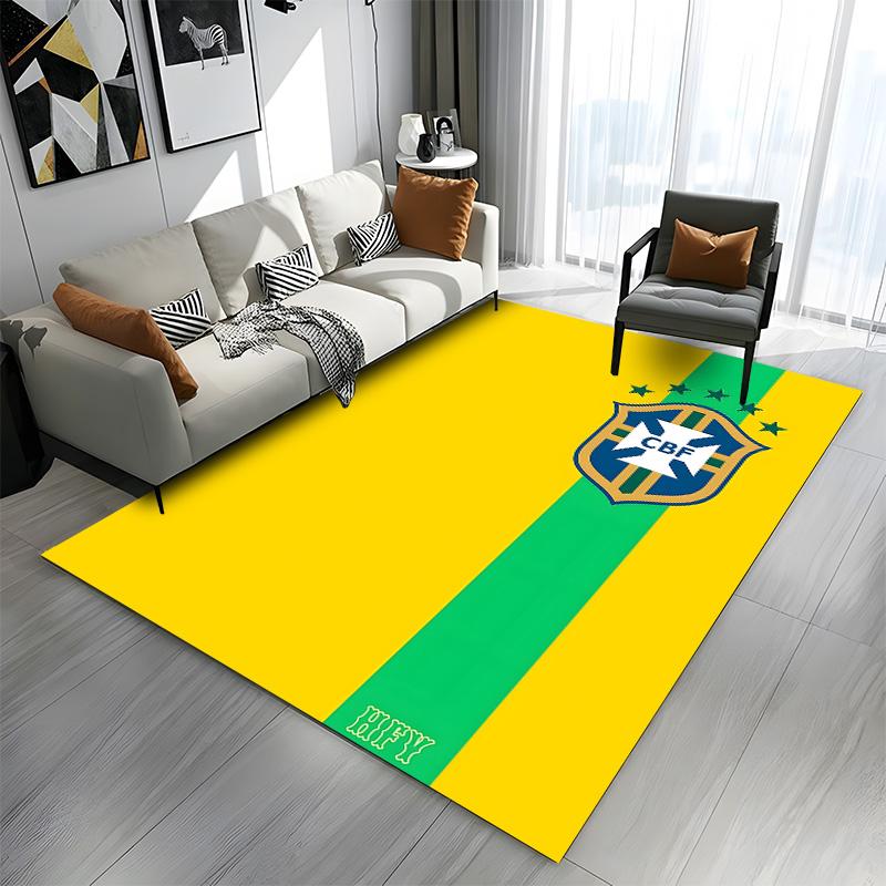 Brazil Football Team Logo Design Patterned carpet a non slip rug suitable for all seasons and any setting, gift