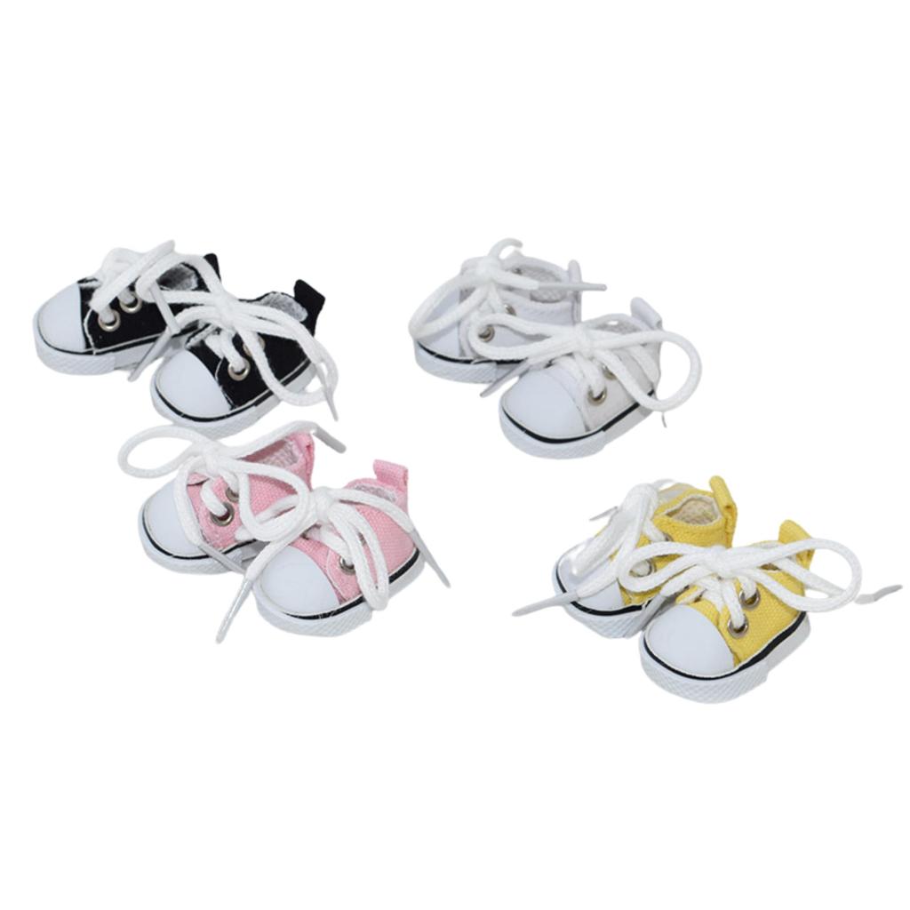 AXLUCE Plüschtier - Schuhe - Plüschkleidung - 10cm Segeltuchschuhe All Star Puppe (Schwarz)